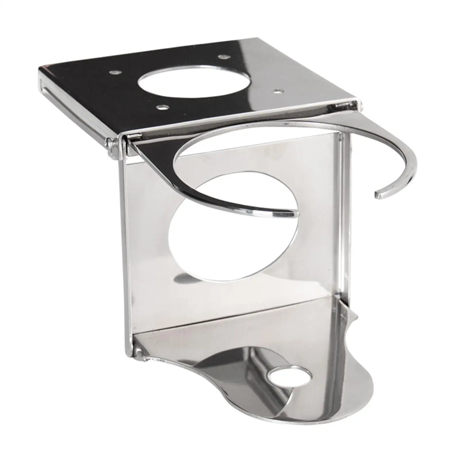 

Adjustable Folding Cup Drink Holder Drink Bottle Silver Polished Boat Marine Mount Stand Truck Accessory