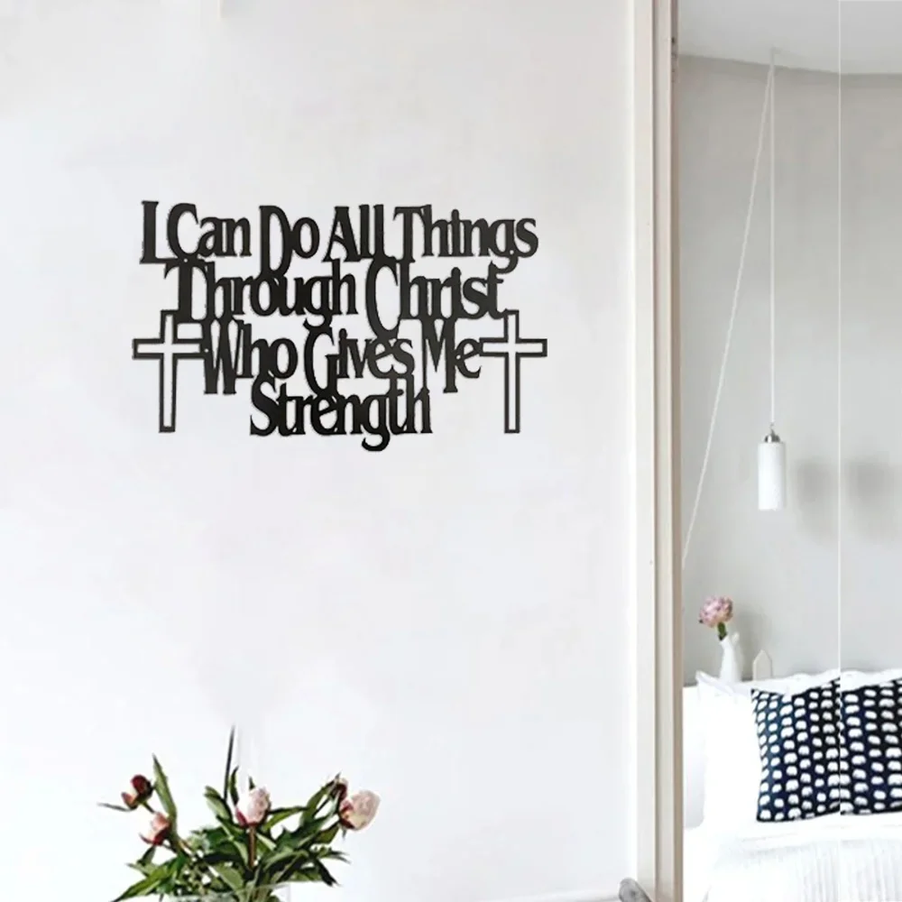 Металлический Настенный Рисунок С Текстом Я Могу Сделать Все Вещи Через Христа