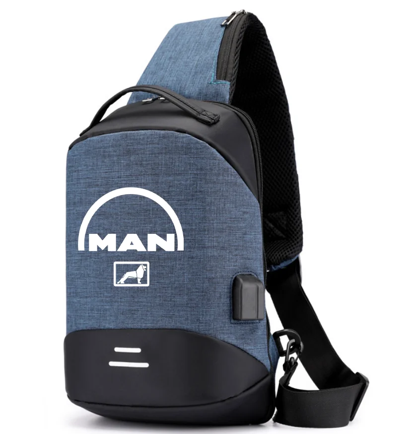 

2022 NEW Men Shoulder MAN car logo Hiking Backpack Nylon Outdoor Camping Trekking Chest Sling Bag