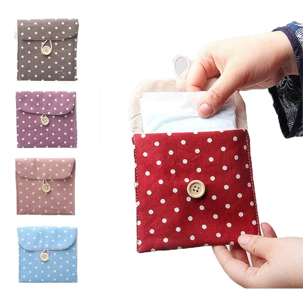 

Удобная портативная мини-сумка для гигиенических салфеток, органайзеры в горошек