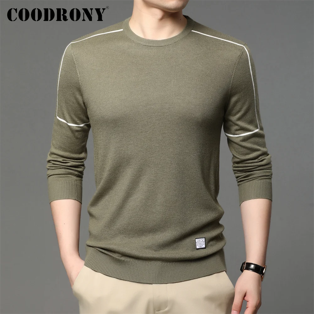 

COODRONY бренд уличная мода мужские вязаные мягкие шерстяные пуловеры повседневные весенне-осенние мужские Новые поступления свитера с круглы...