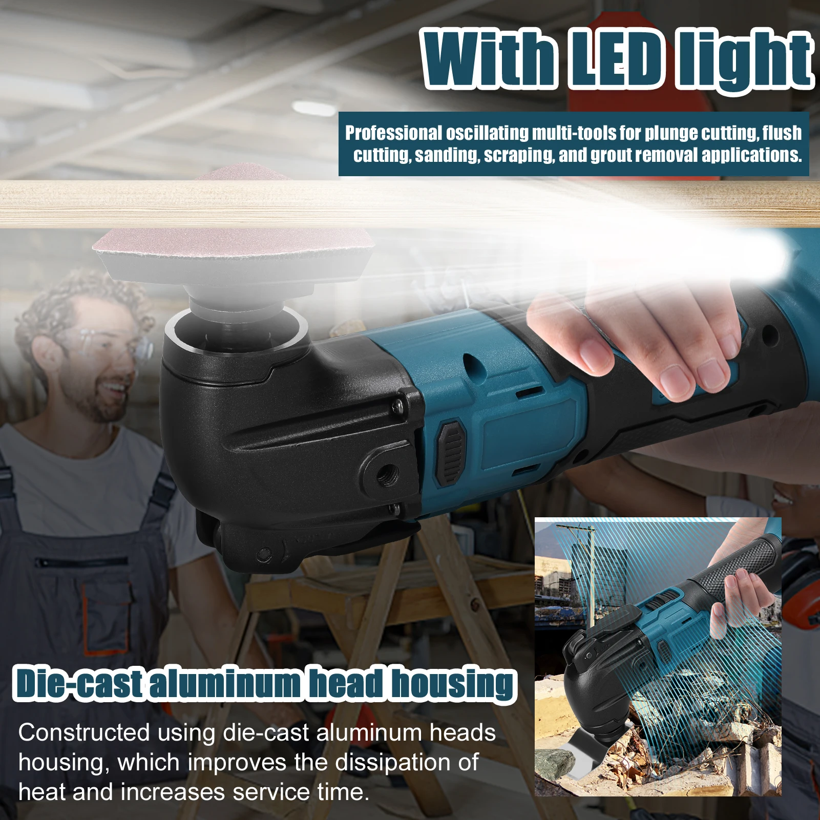 Бесщеточный Осциллирующий Многофункциональный Инструмент 18 В 2000 мА