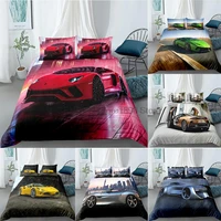 luxury racing car bedding set 3d printed duvet cover king queen size 23pcs microfibre children soft comforter adults single bed