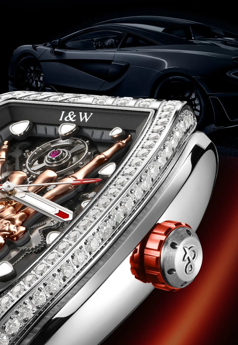 Мужские автоматические часы I &amp W 43 мм роскошные механические наручные