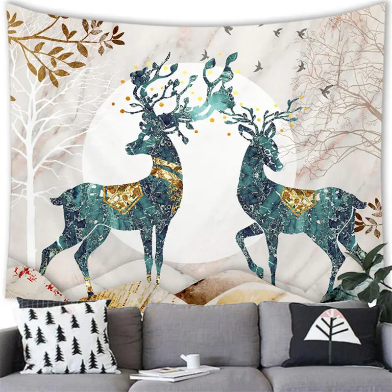 

Искусственный олень, настенный подвесной олень, украшение джунглей, гобелен для дома, спальни