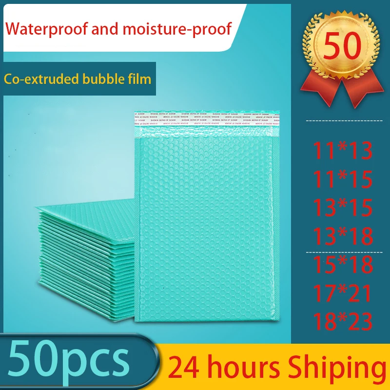 

Spot Goods 50pcs/lot Bubble Film Envelope Bag Gift Packaging Bag Anti-squeeze Express Bag Thicken Product Packaging Envelope Bag