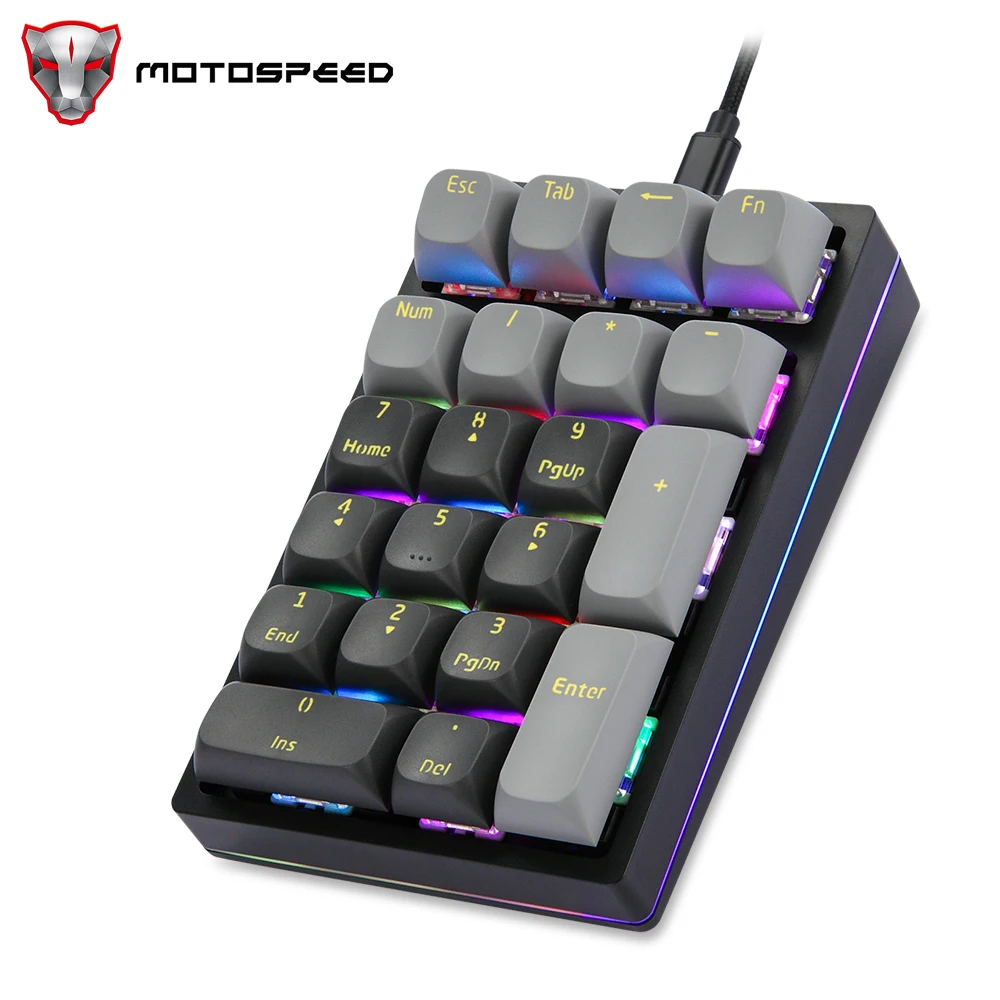 

Motospeed K3 K24 Numeric Mechanical Gaming Keyboard 21 Keys RGB Backlight With Hot Swap Custom Programming Keypad For PC Laptop