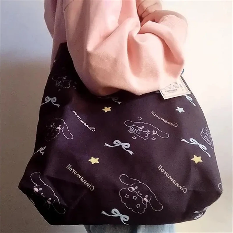 

Kawaii Sanrio Cinnamorol Kuromi Брезентовая Сумка милая девушка аниме Jk Униформа с принтом Брезентовая сумка для девочки подарок на день рождения Рождест...