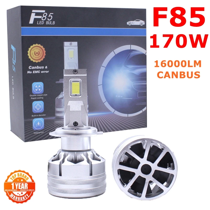 F85 170W 16000LM H7 LED Bulb LED H11 Headlight Kit Car Light  Fog Light  H4 H7 H11 H1 9005 Car LED Lamp LED Headlights Bulb