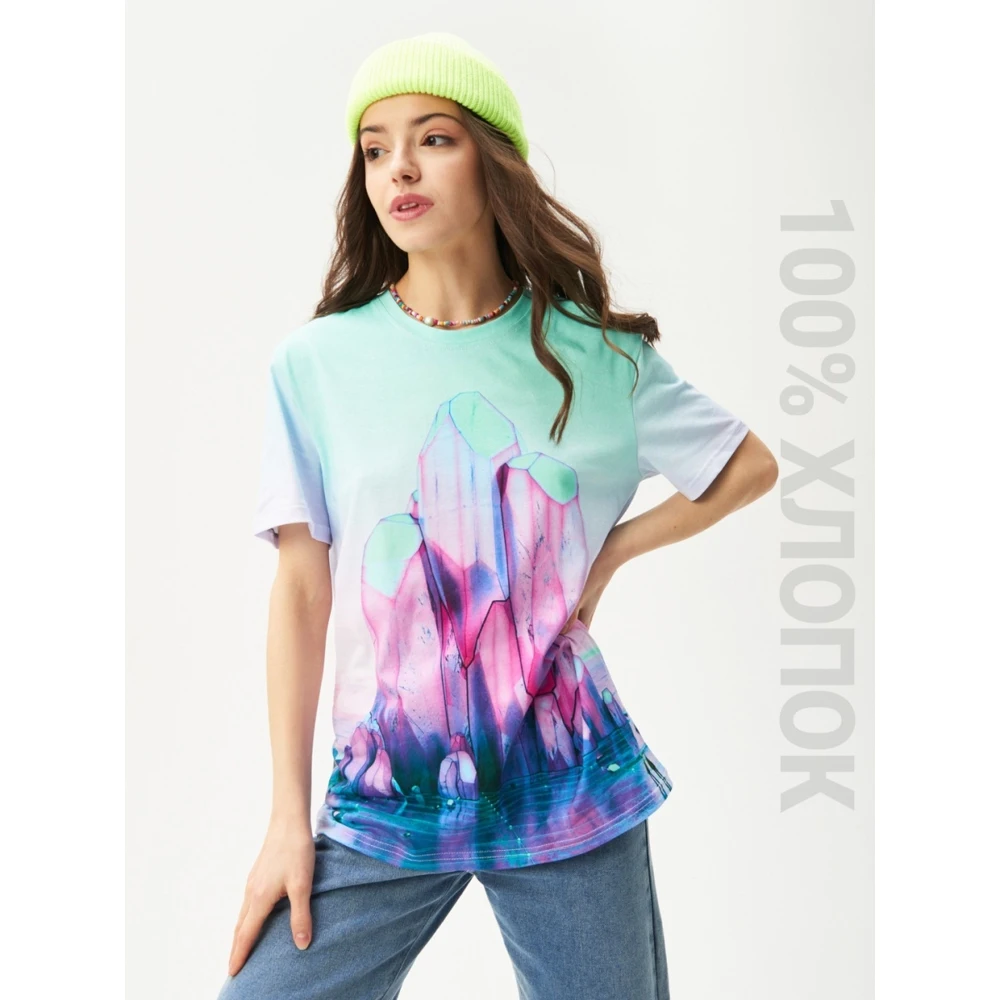 Футболка женская React WT072r небесно - голубой хлопок 100% |