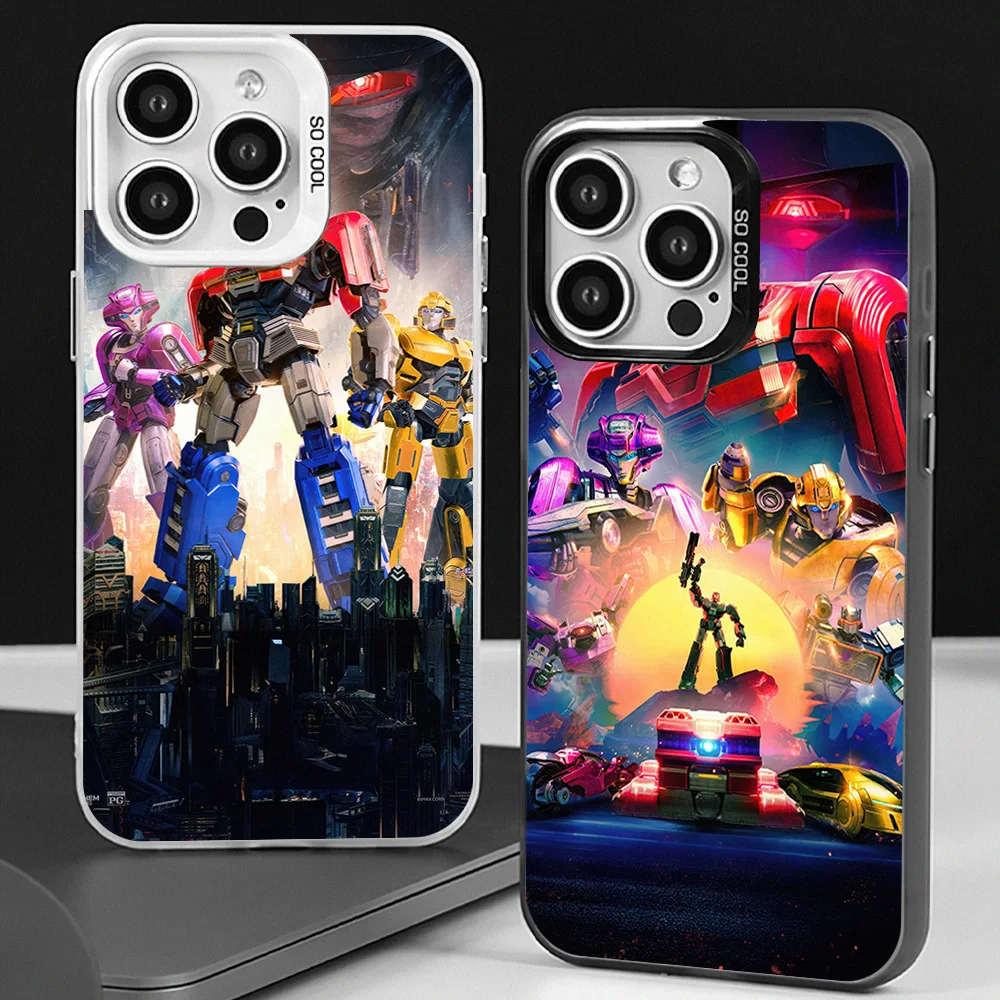 T-Transformer Films Phone Case for iPhone 12 11 13 14 15 16 Max Pro Plus Laser Cover