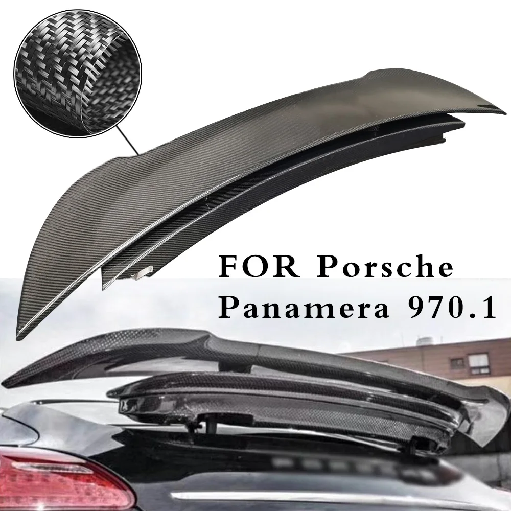 

Car Rear Spoiler Wing For Porsche Panamera 970.1 2010-2013 Real Carbon Fiber Trunk Lid Roof Cover Tail Flap Lip Canard Trim