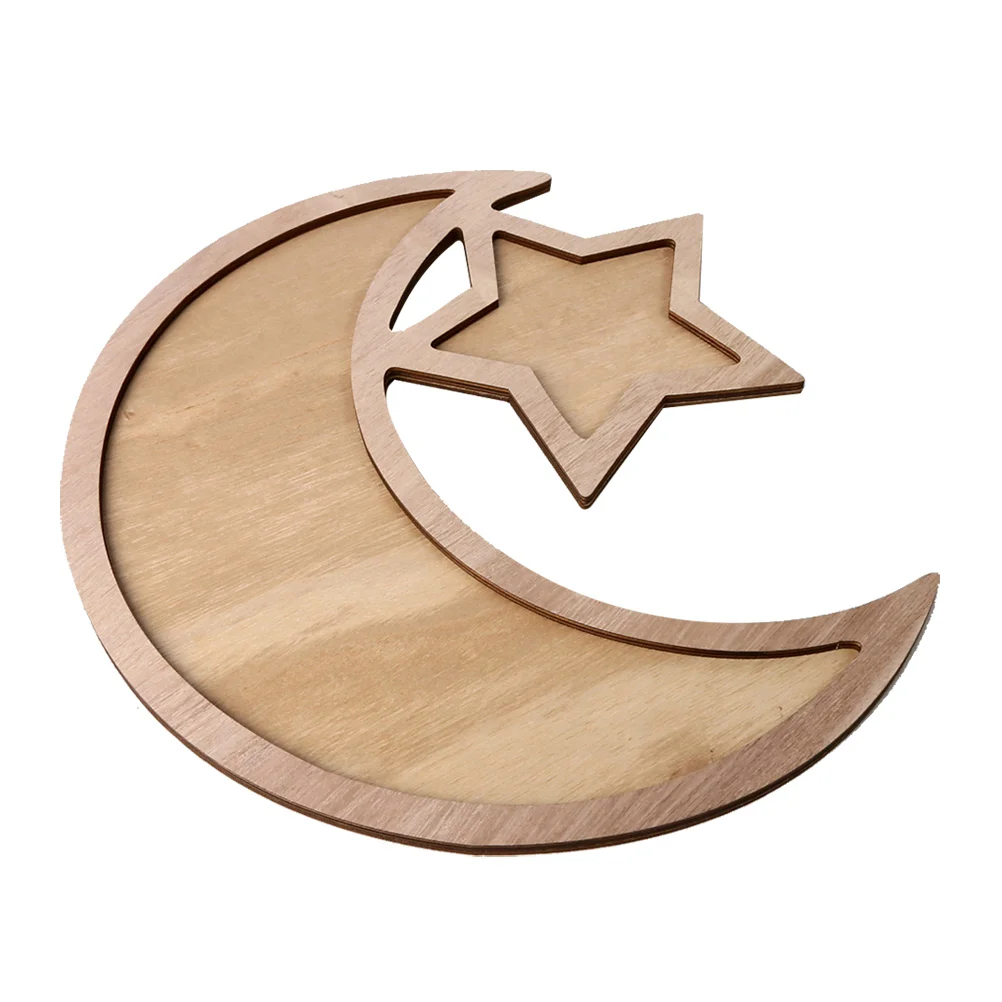 1 шт. деревянная обеденная тарелка Eid Lesser Bairam Star Moon украшение стола десертный