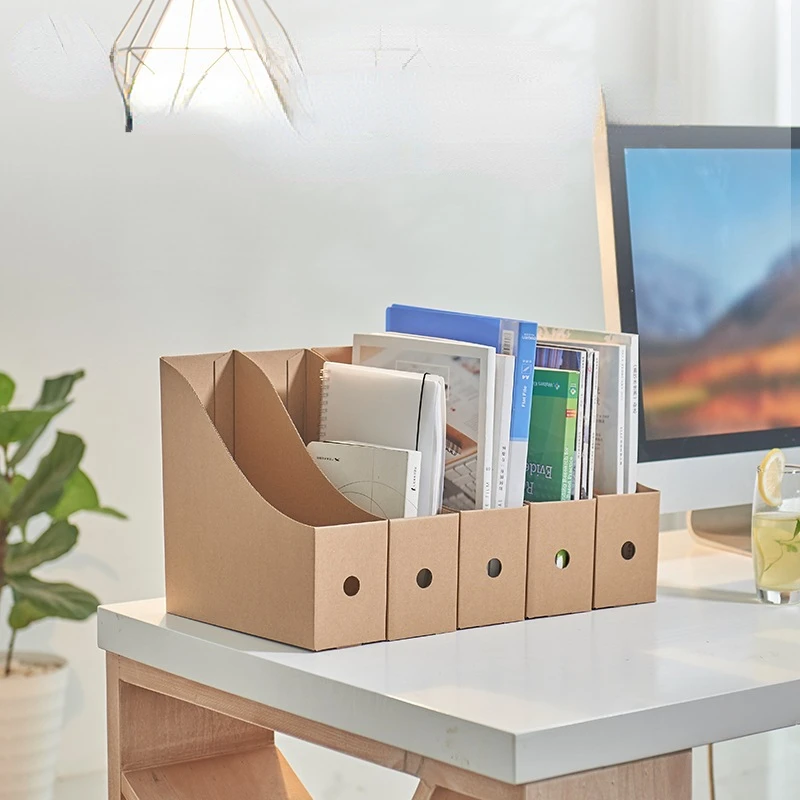 

Paper Organizers For Desk Desk Kraft Paper Drawer Organizer For Document Simple Bookcase Data Basket Office Gadgets