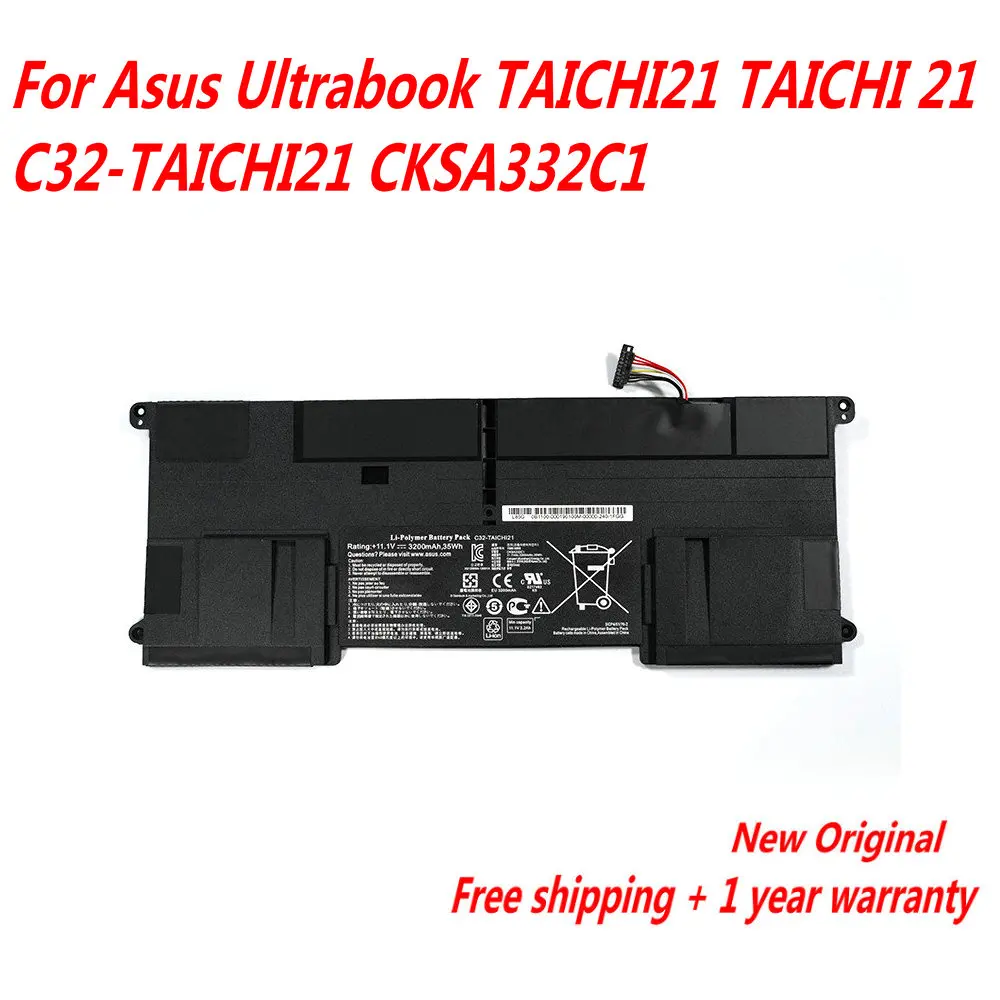 Оригинальный C32-TAICHI21 Аккумулятор для ноутбука Asus Ultrabook TAICHI21 TAICHI 21 21-DH71 21-UH71 DH51 CKSA332C1 11,1 V 3200mAh 35Wh