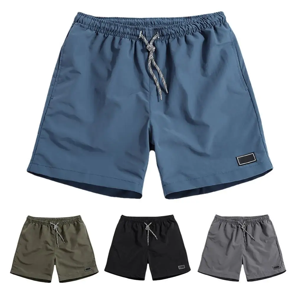 

Men Casual Shorts Breathable Quick Dry Pants Pockets Beach Solid Color Sport Shorts