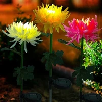 solar led chrysanthemum light outdoor garden simulation flower grass lights waterproof garden floor lamp garden decorative lamp