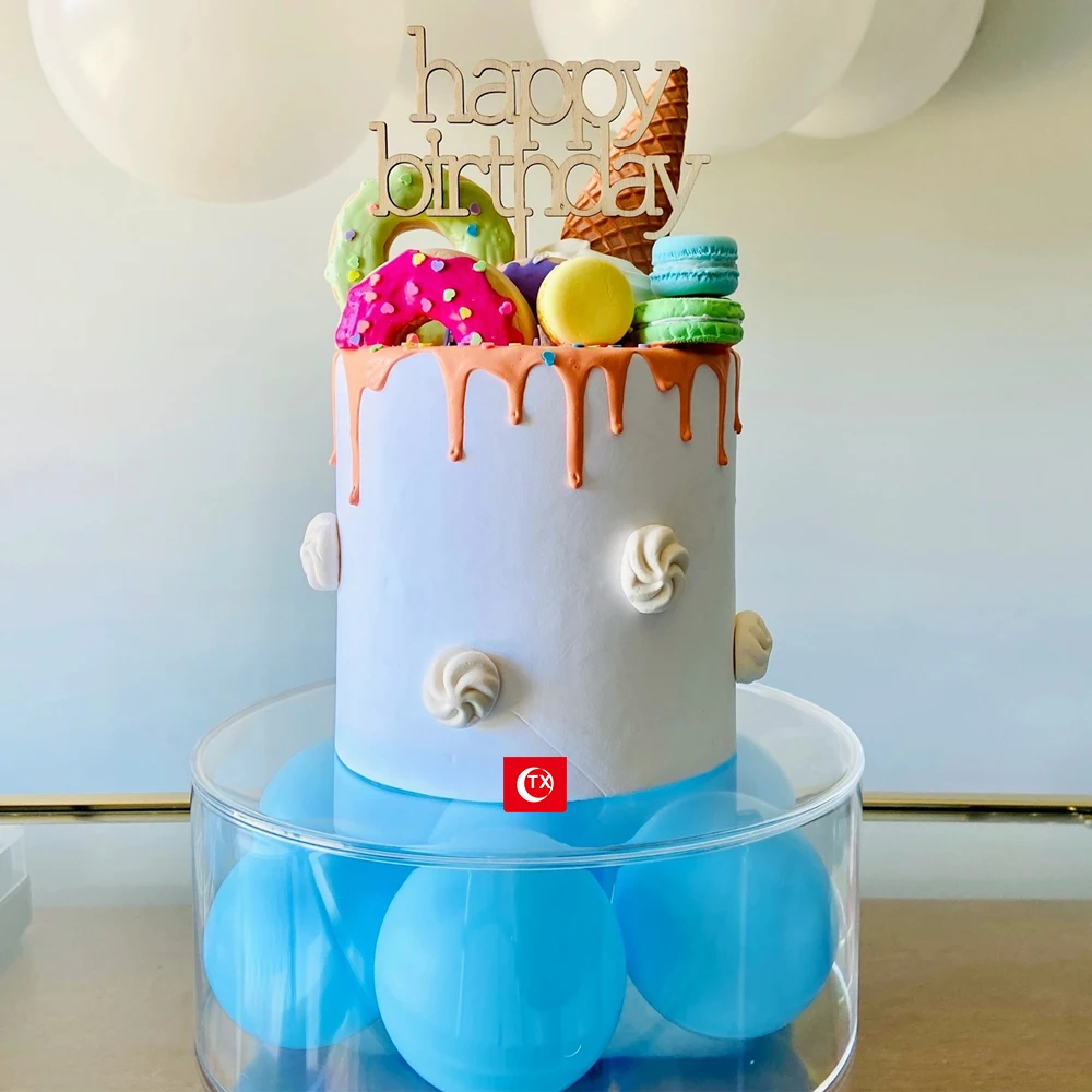 

TX 25CM New Trends Clear Acrylic Fillable Cake Stand Cake Tillers For Baking Tools Supplier In China