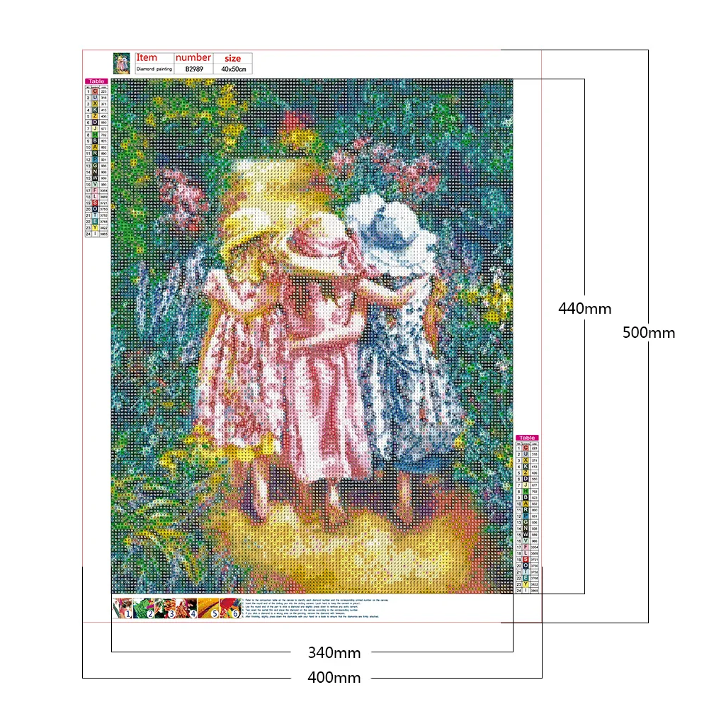 Мозаика 5D сделай сам набор для рисования из круглых страз сада и девушек