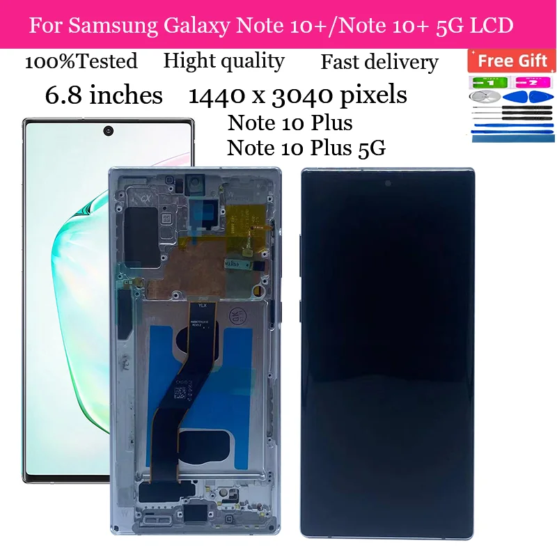 AMOLED дисплей Note 10 Plus для Samsung Galaxy note10 plus LCD N975 N975F сенсорный экран дигитайзер в сборе