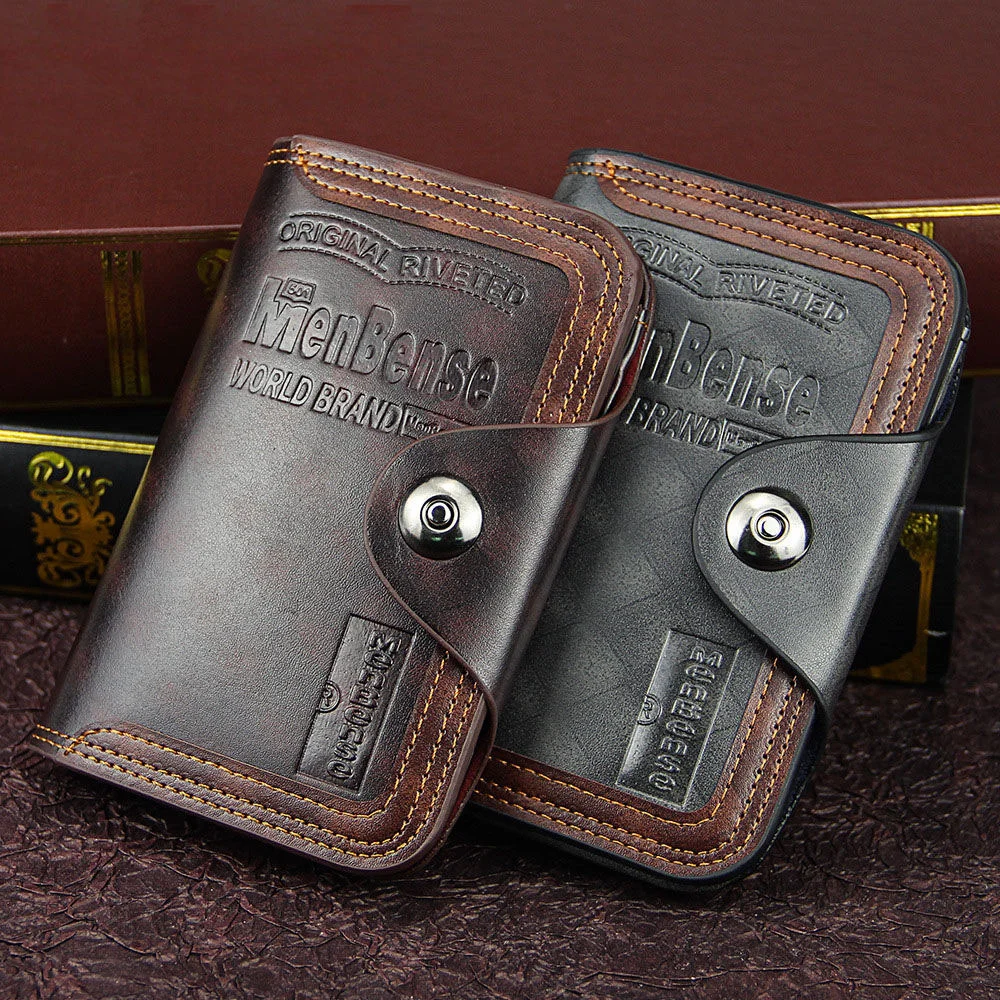 

Men wallet magnetic snap clutch bag male wallet leather Compartment portfel carteira purse men famous brand luxu 2023