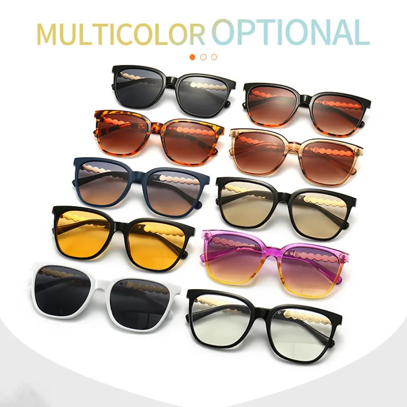 

Модные массивные солнцезащитные очки с квадратной оправой, Роскошные красочные жемчужные дужки с УФ-защитой, винтажные Повседневные очки для взрослых женщин