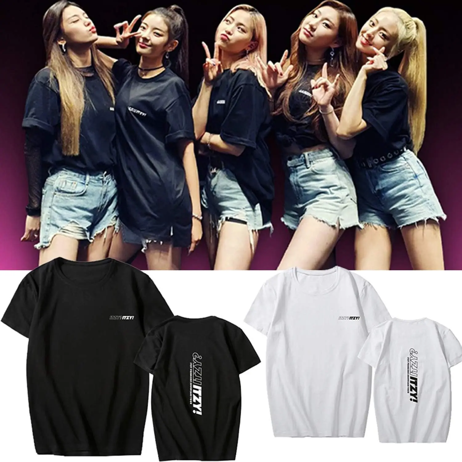 Xkpopfans Kpop ITZY T-Shirt Showcase Tour Concert Tshirts Yuna Yeji Ryujin Lia Tee Shirt