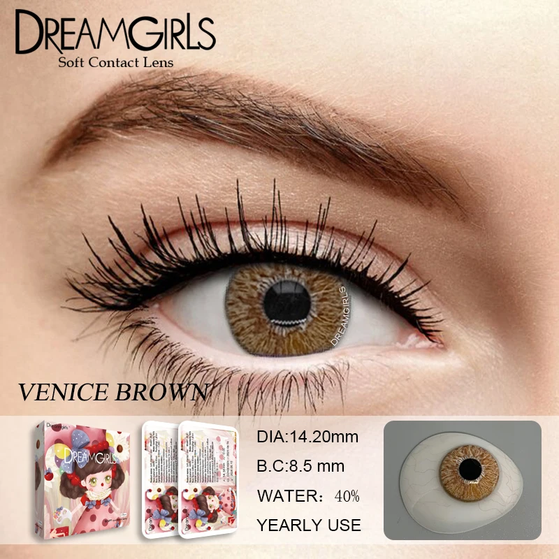 

Ksseye Venice Sales Promotion Color Soft Contact Lens Cosmetics For women Beautiful Pupil Natural Cover Dark Eyes