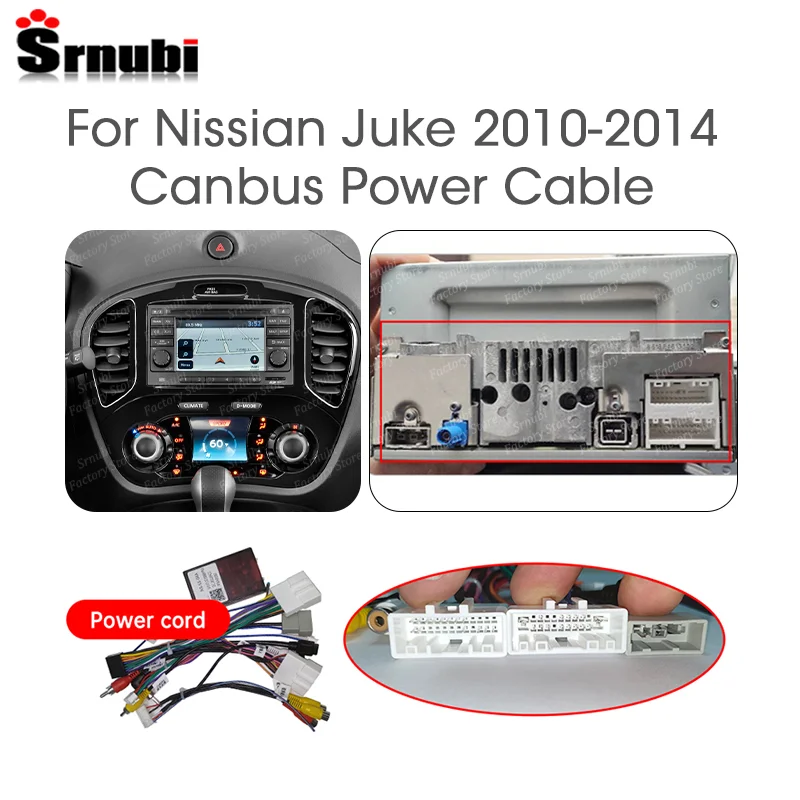 

For Nissan Juke YF15 2010 2011 2012 2013 2014 Power Cable with Canbus