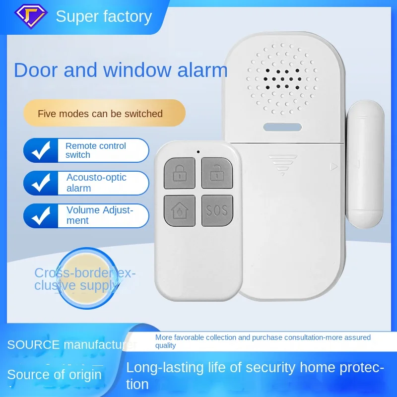 

New Arrival Door Magnetic Alarm with Lighting Reminder, Remote Control, Home and Shop Anti-Theft Alarm System