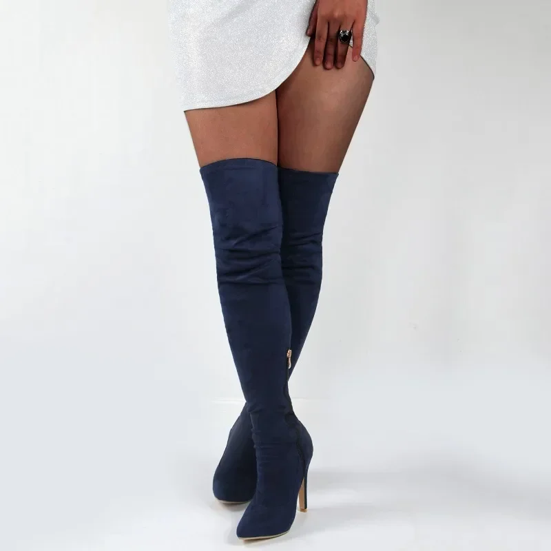 Замшевые женские ботильоны со шнуровкой на высоком каблуке 11 см и молнией тонком