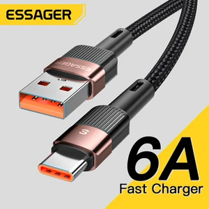 Essager 6A USB Type C Cable For Huawei P30 Pro 66W Fast Charging Wire USB-C Charger Data Cord For Sa in India