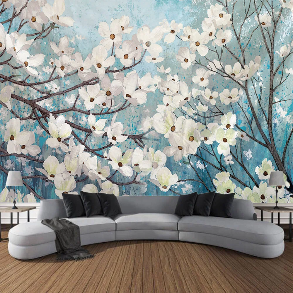 

Landscape oil painting tapestry wall hanging Bohemian Hippie home decoration aesthetics room wall decoration blanket bed sheet