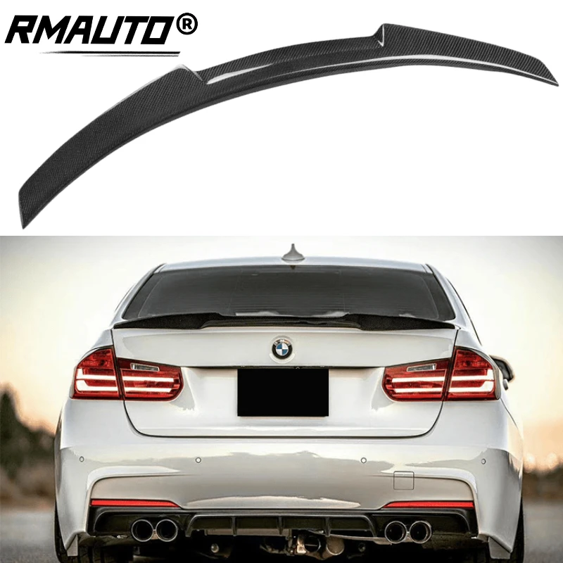 

RMAUTO Carbon Fiber M4 Style Car Rear Trunk Spoiler Wing For BMW F30 F80 M3 2013-2018 Rear Wing Spoiler Lip Car Body Styling Kit