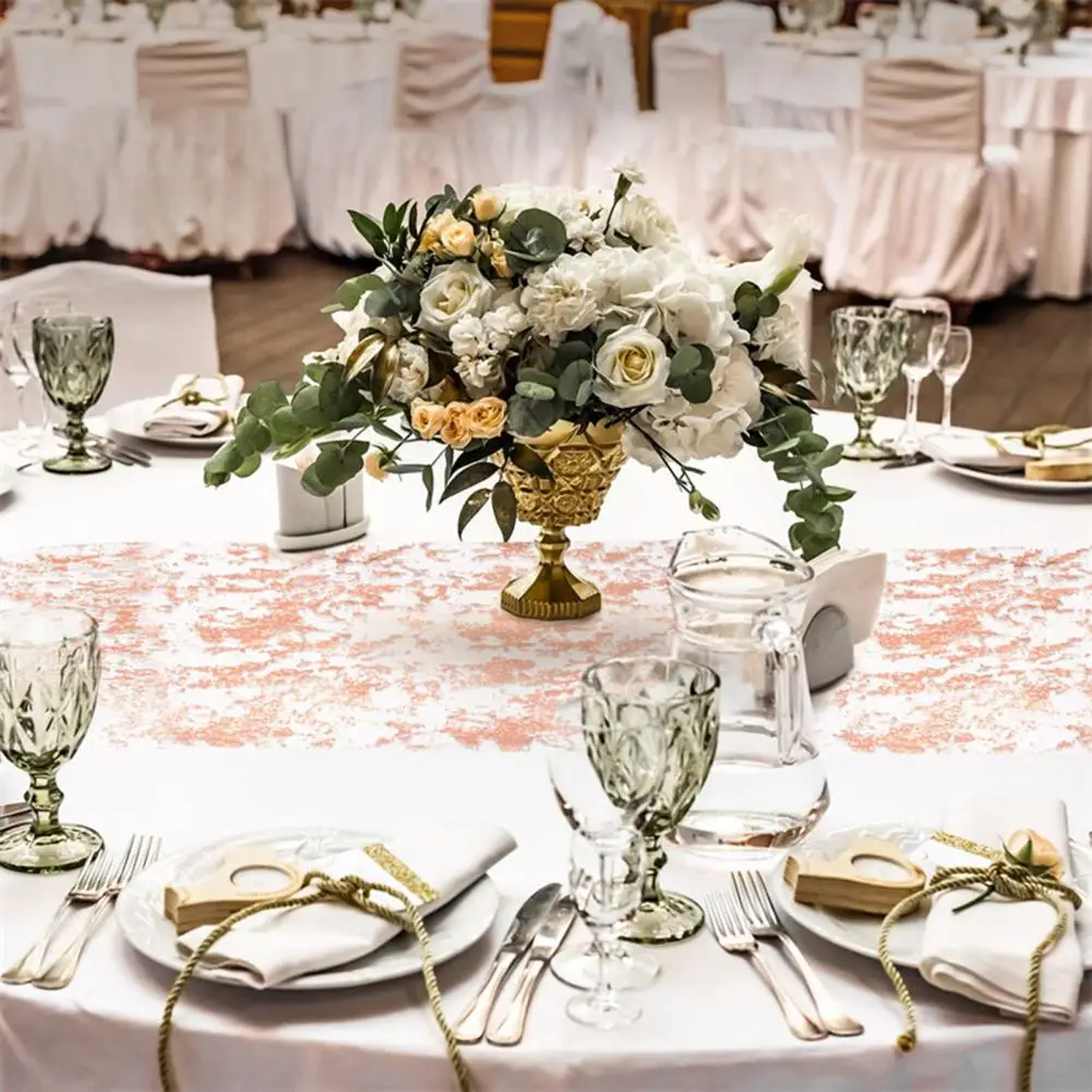 

Table Runner for Packing Boxes Glitter Doily Roll Golden Glitter Table Runner Durable Fine Workmanship for Weddings Christmas