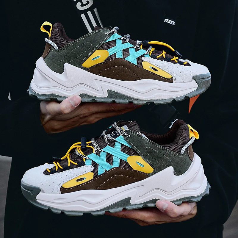 

Men Casual Platform Sports Sneakers Lace Up Non-Slip Walking Shoes Man Comfort Tennis Breathable Male Sneakers Sapato Masculino