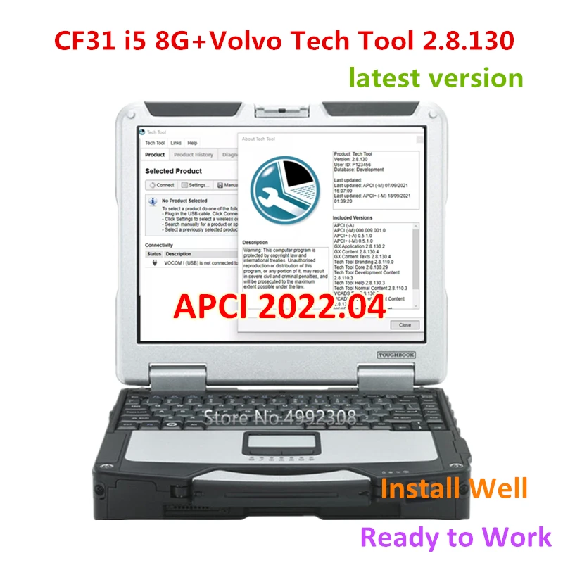 CF31 i5 8G с 2022 Premium Tech Tool 2.8.140 (PTT VCADS) с историей продукта для volvo с инструментом разработчика