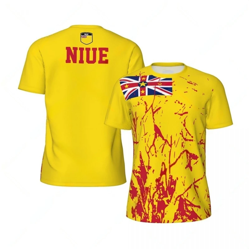 Модные футболки с графическим флагом Niue летние трендовые 3D принтом