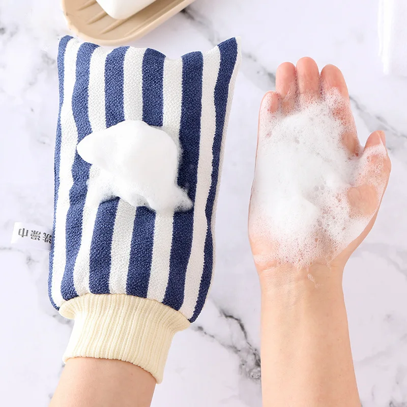 

Rubbing Bath Towel Strong Decontamination Gloves Rubbing Ash Rubbing Mud Bath Gloves Adult Bath Wiping Striped Bath Towel