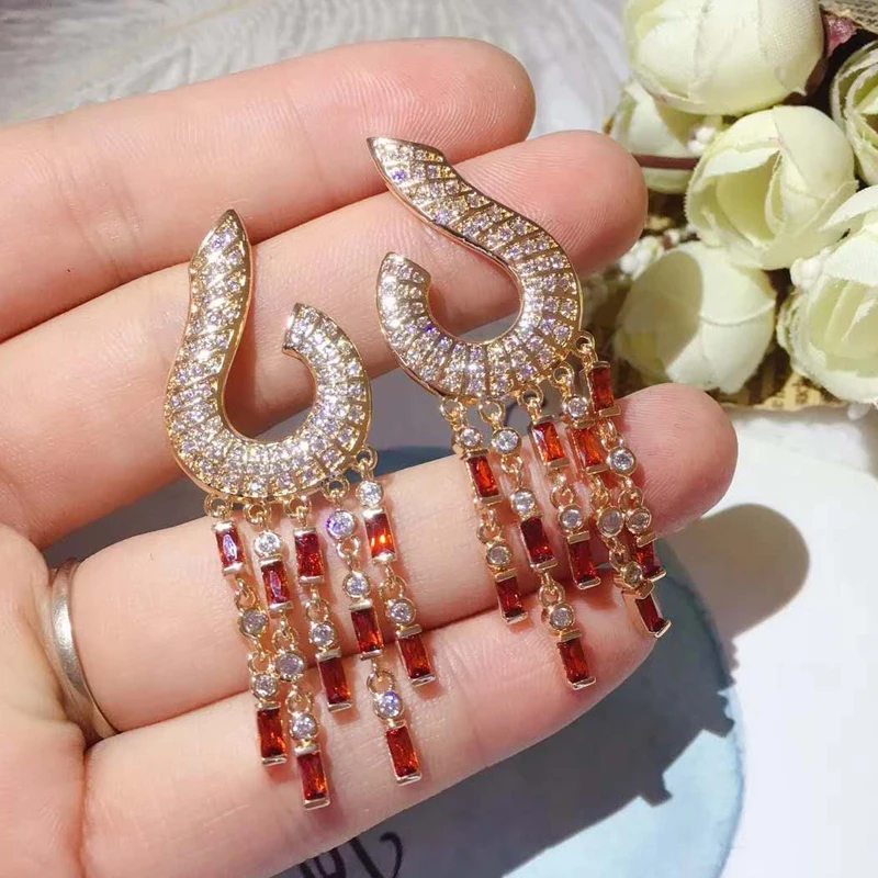 

Fashion Trendy European Gold Drop Earrings For Women Luxury Party Accessories Brincos Jewelry Patry Gifts E-941