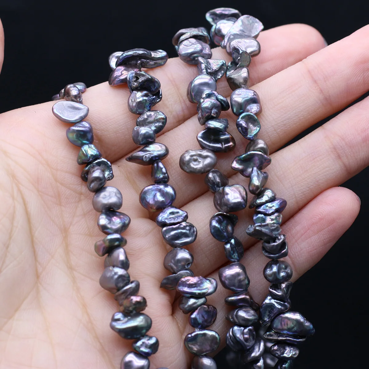 Купи Natural Fresh Water Pearl Necklace Irregular Shaped Black Pearl Beads for Women GJewelry Party Banquet Gift за 972 рублей в магазине AliExpress