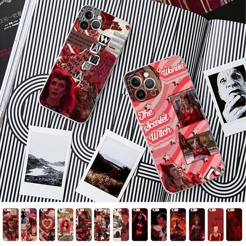 

Disney Avengers Scarlet Witch Marvel Phone Case For iPhone 14 11 12 13 Mini Pro XS Max Cover 6 7 8 Plus X XR SE 2020 Funda