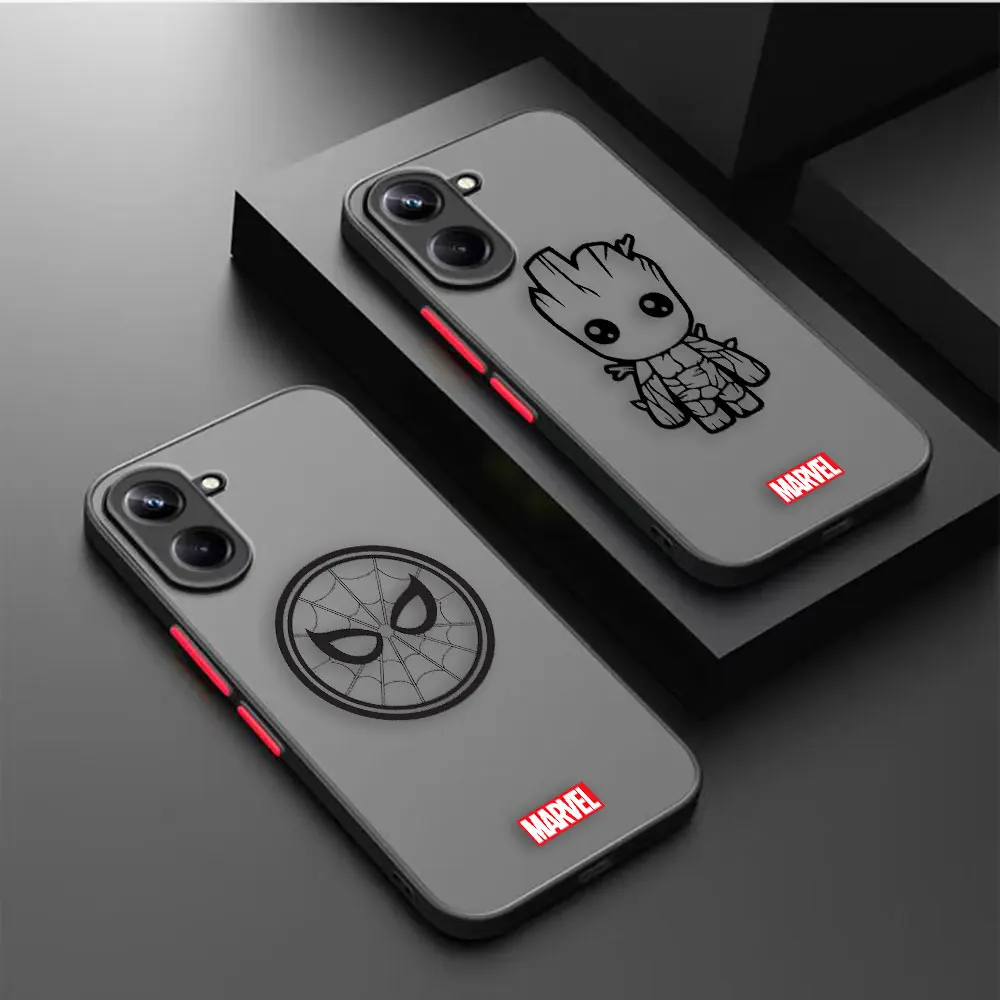 

Matte Case for OPPO Realme 11 10 9 9I 8 8I 7 7I 6 5 FIND X3 X5 R15 R17 PRO 4G 5G Case Funda Coque Shell Marvel Heroes Logo Head