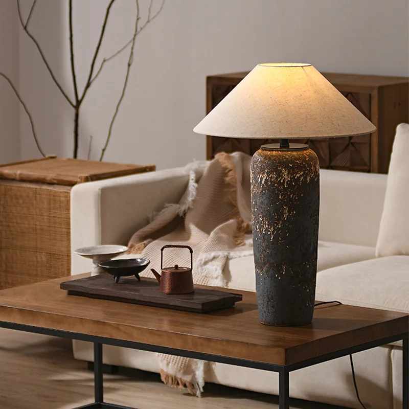 Керамическая Напольная Лампа Wabi Sabi ручной работы ретро-модель для комнаты