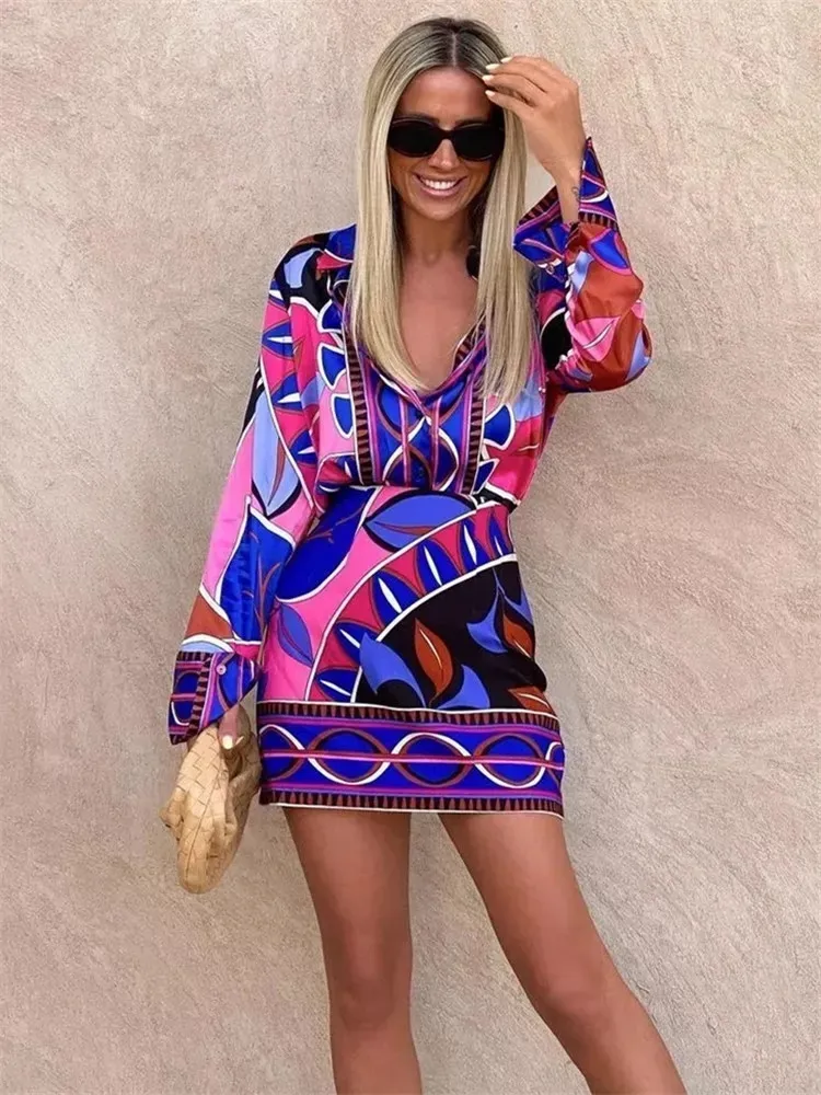 TRAF Print Bermuda Shorts Women Summer High Waist Shorts Woman Fashion Streetwear Short Pants Women Beach Casual Shorts Female