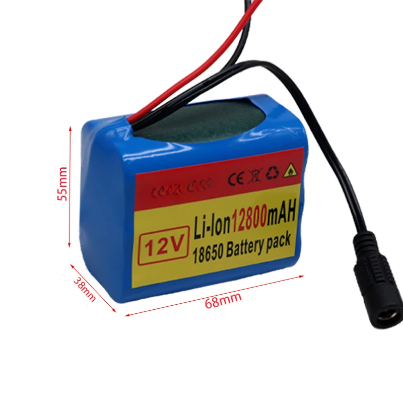 

12V 12800mah 3S2P 18650 battery Li-ion Rechargeable batteries with BMS Lithium Battery packs Protection Board +Charger