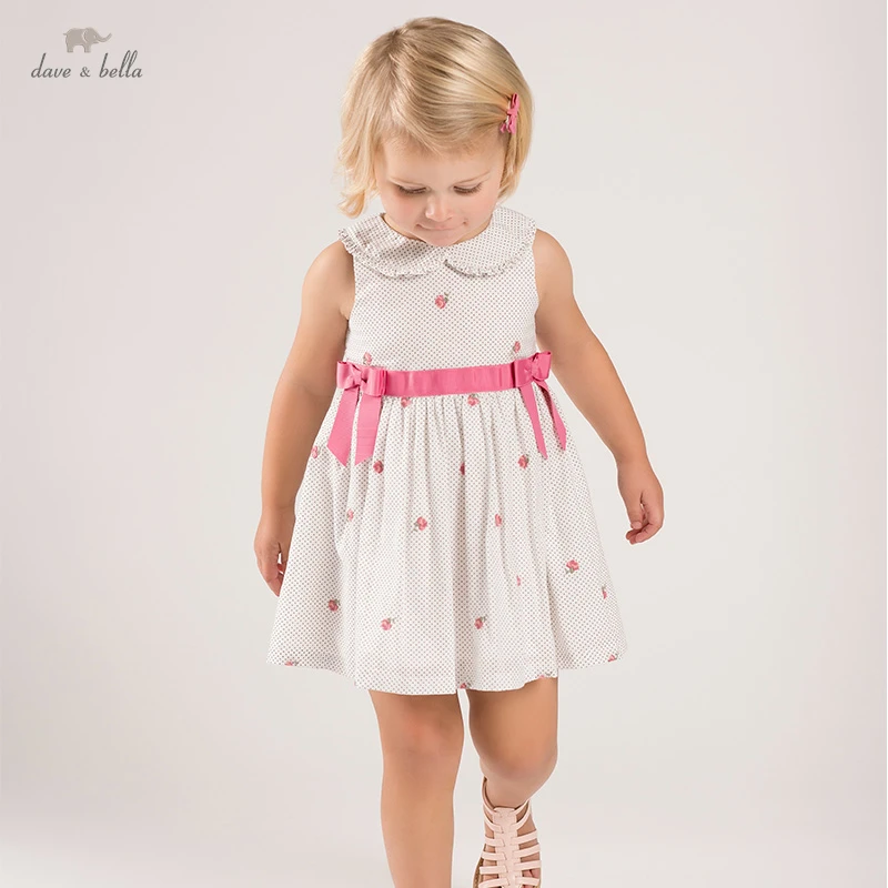 

Dave Bella Summer Baby Girl's Cute Bow Embroidery Dots Dress Children Fashion Party Dress Kids Infant Lolita Clothes DB16927