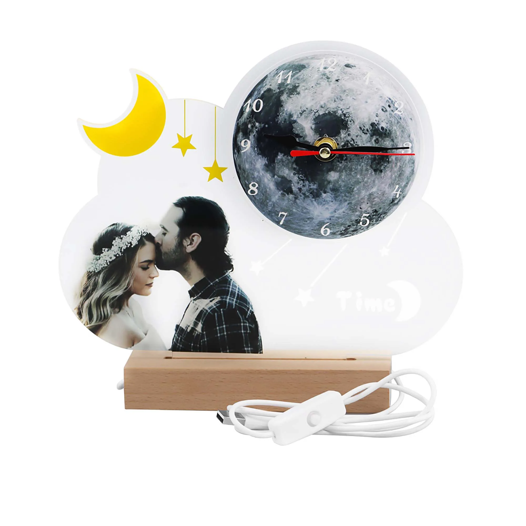 

Customizable Photo Hair Moon Lights Modern LED Wall Lights Moon Interior Lighting Bedroom Home Decor Fixtures Gloss Lights