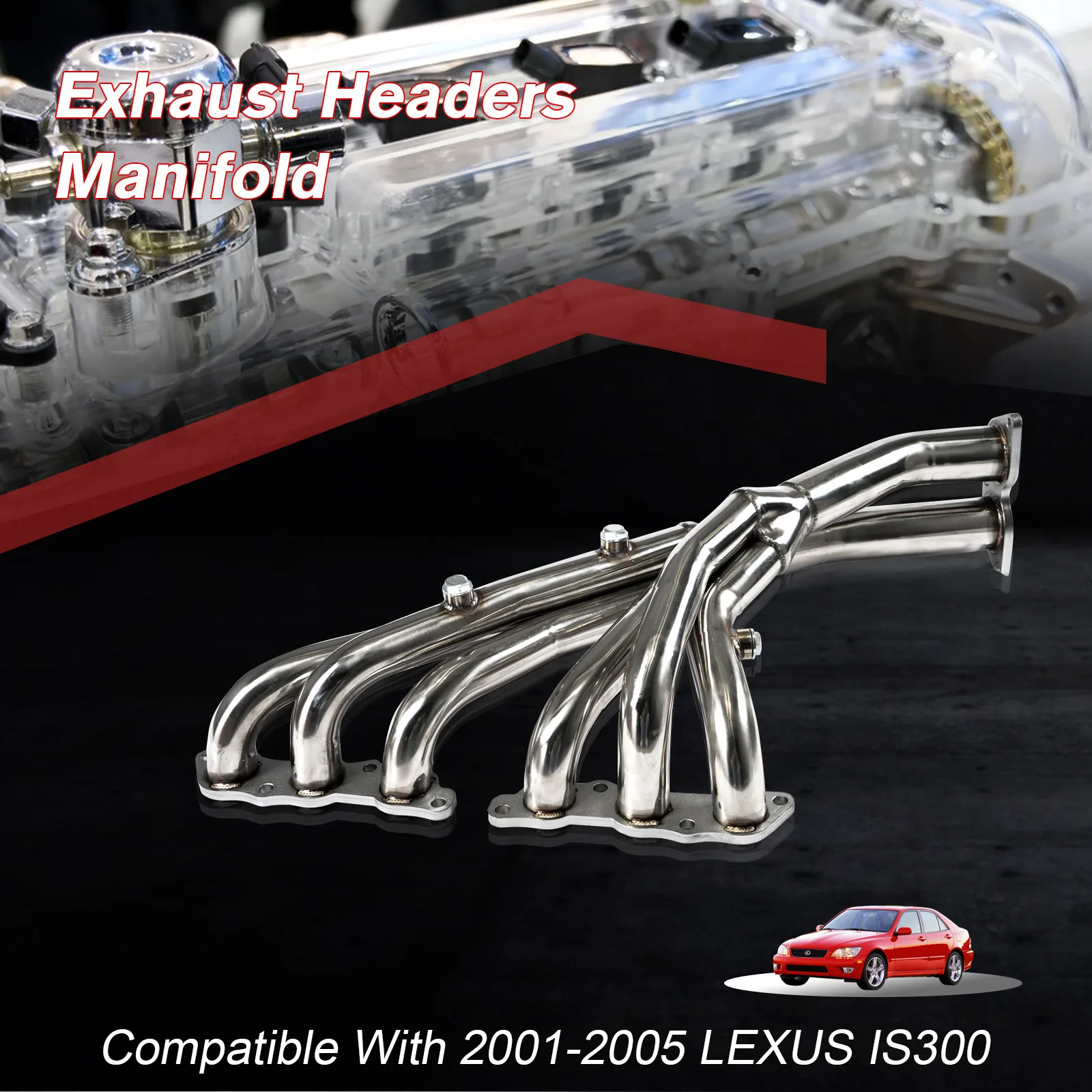 

Stainless Steel Manifold Header For 01-05 Lexus GS300 3.0L I6 XE10 JCE10 2JZ-GE