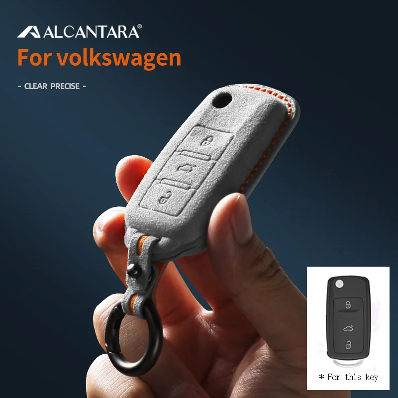 

Alcantara Car Key Case Cover Holder For VW Volkswagen Bora Sagitar Tiguan Jetta Passat Santana Scirocco Caravelle Beetle Golf 6
